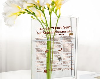 Xaden Riorson Book Vase, Fourth Wing Acrylic Flower Vase, Empyrean Series Quote Decor, Fantasy Book Lover Gift, Flower Vase Decor