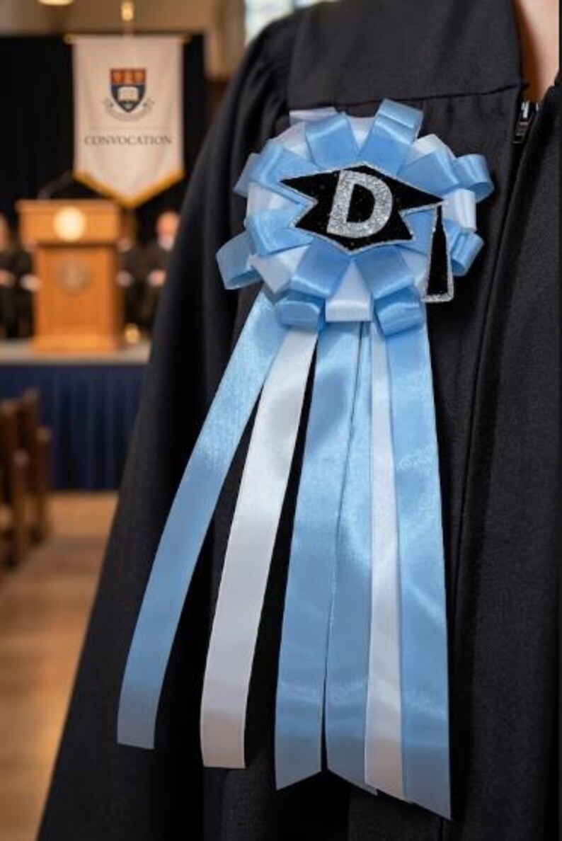 Personalized Graduation Ribbon Rosette, Custom Initial Grad Badge ...