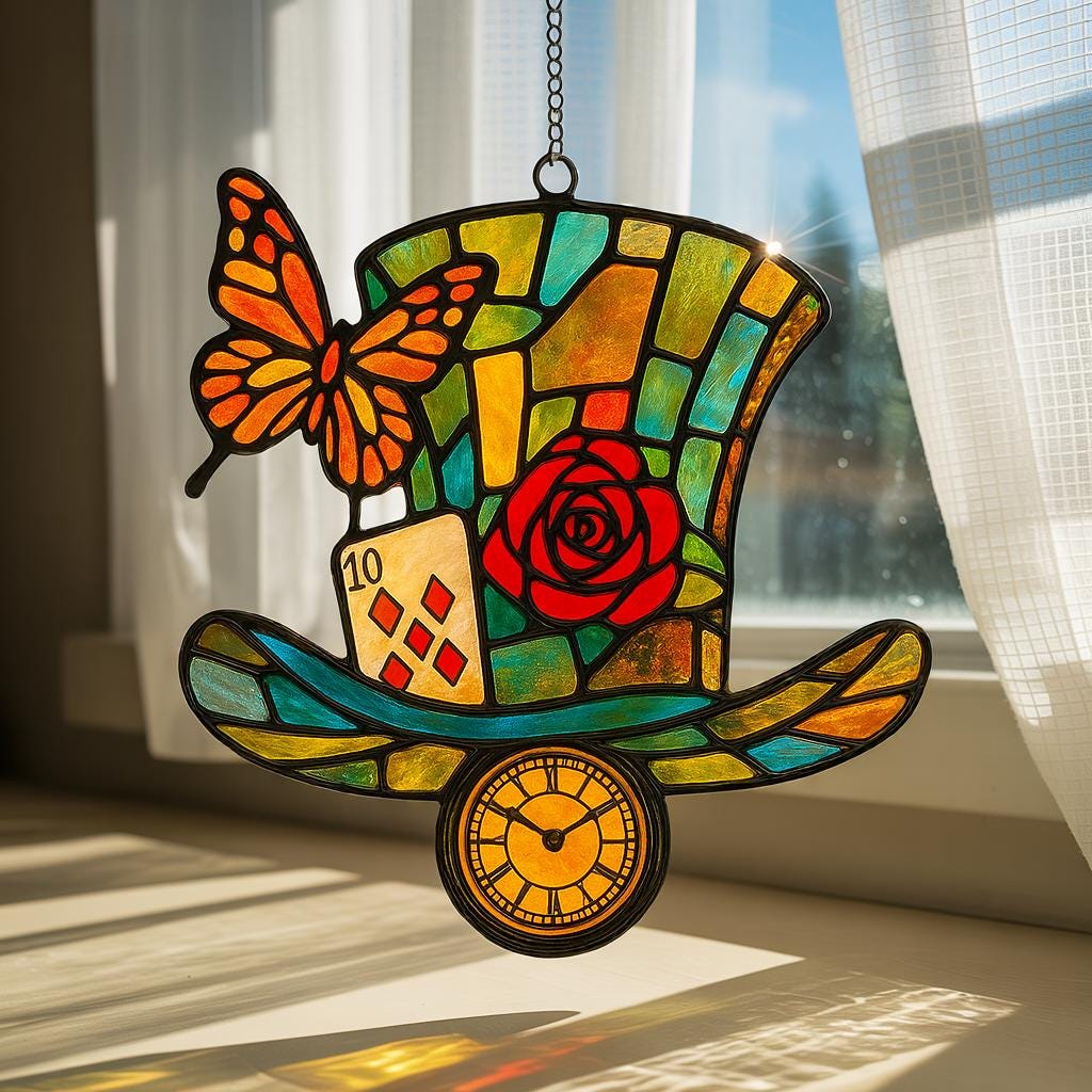 Stained Glass Alice in Wonderland - Etsy