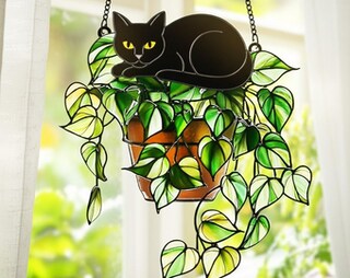 Vaso Per Piante A Forma Di Gatto Nero – Decorazione Da Giardino E Interni – 31,8x14,2x19,8 Cm – Regalo Amanti Gatti