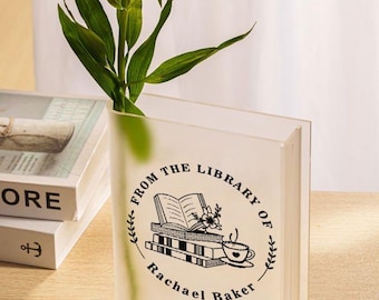 Book Lover Acrylic Vase, Personalized Book Shaped Vase, Cozy Bookish Decor, Custom Book Vase for Readers, Gift For Book Lover