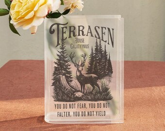 Terrasen Book Vase, House Galathynius Acrylic Vase, Throne of Glass Quote Decor, You Do Not Yield, Aelin Fan Fantasy Bookshelf Vase