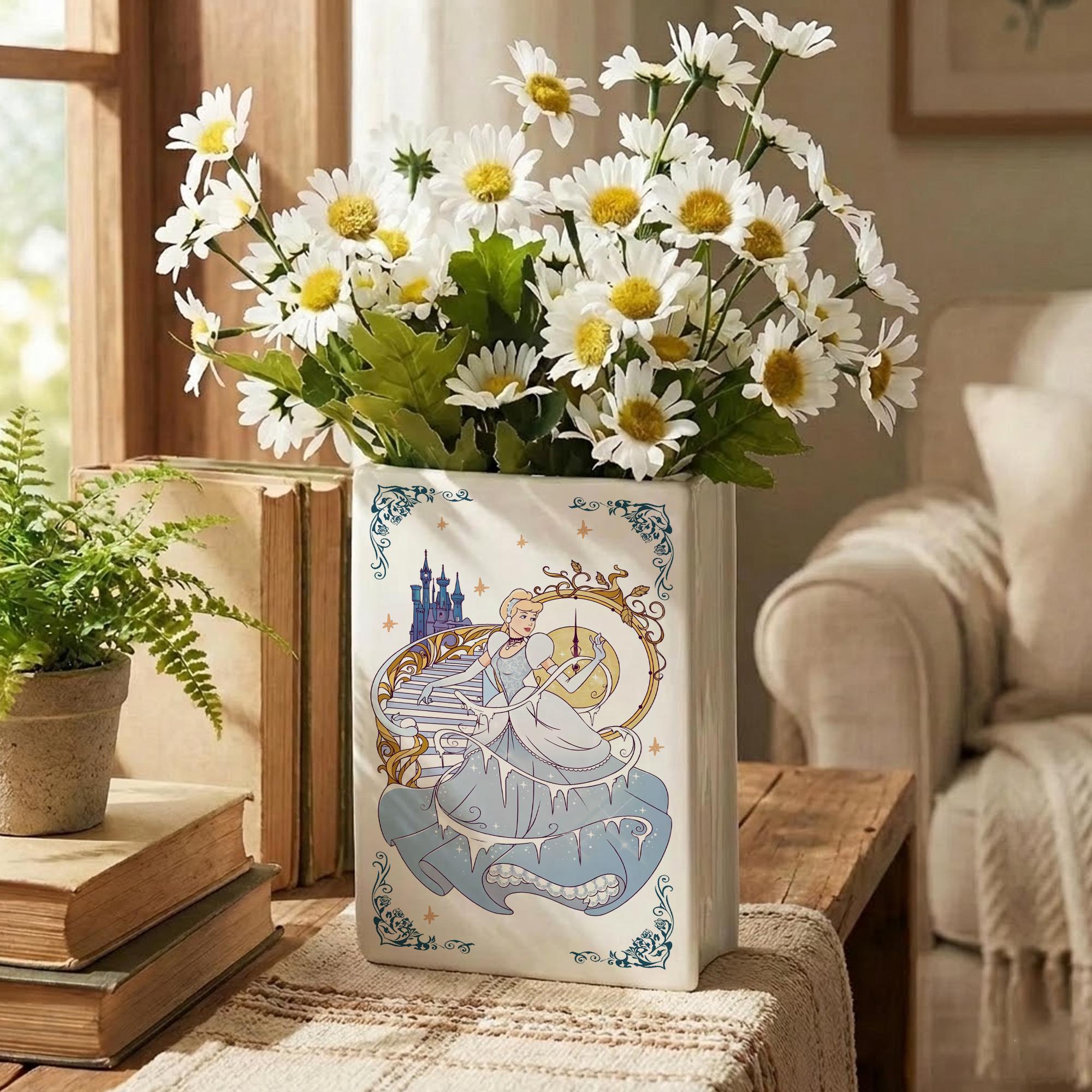 シンデレラをイメージした本型花瓶、おとぎ話のプリンセスをモチーフに