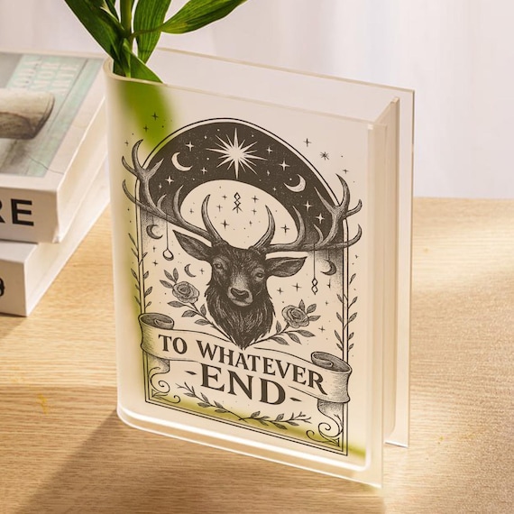 Terrasen Book Vase, To Whatever End Acrylic Vase, Throne of Glass SJM Decor, Aelin Galathynius Fantasy Bookshelf Vase, Book Lover Decor