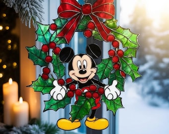 ミッキーマウス アクリル サンキャッチャー ディズニー クリスマス