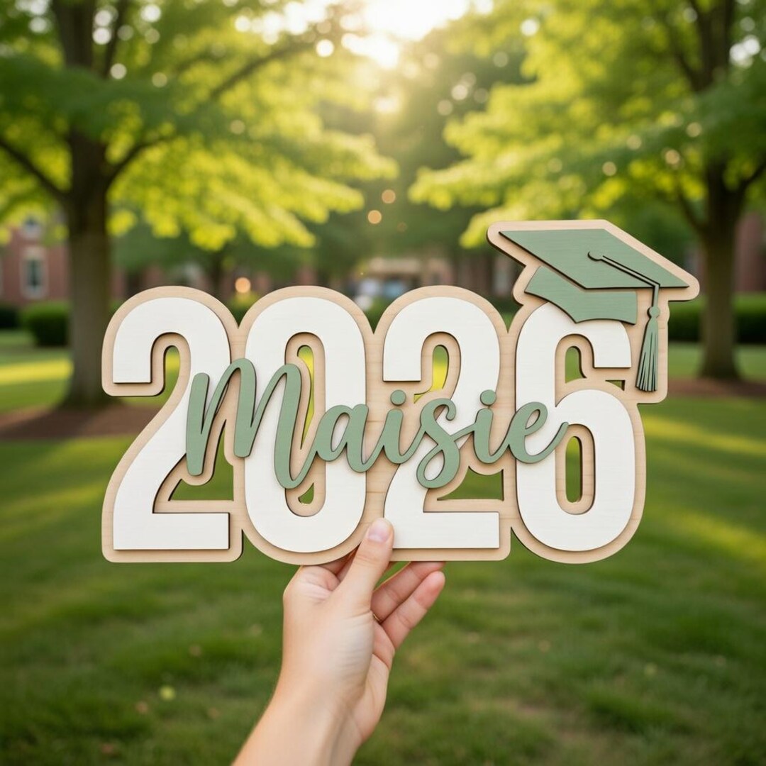 Personalized Graduation Wood Sign 2026, Custom Name Grad Sign, Class of ...
