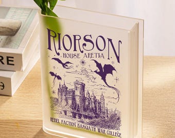 Xaden Riorson House Acrylic Book Vase, Basgiath War College Fantasy Vase, Fourth Wing Book Decor, Dragon Bookshelf Vase,Fantasy Reader Vase