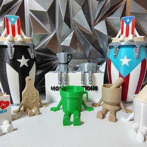 Minifigura articulada de Puerto Rico Buddy, regalo de recuerdo coleccionable. imagen 1