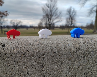 Mini Buffalo 3d Printed Figurine Desk Decor