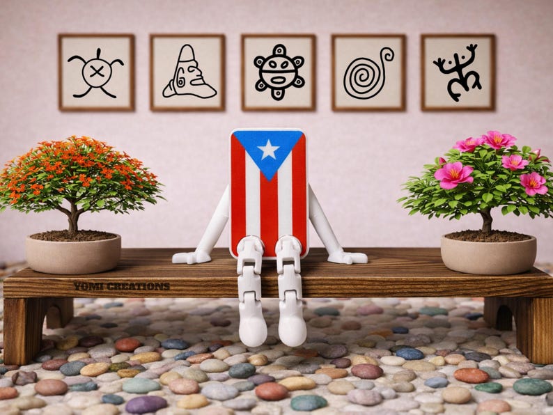 Minifigura articulada de Puerto Rico Buddy, regalo de recuerdo coleccionable. Official flag