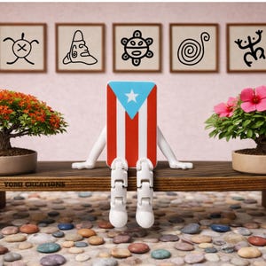 Minifigura articulada de Puerto Rico Buddy, regalo de recuerdo coleccionable. Resistance flag