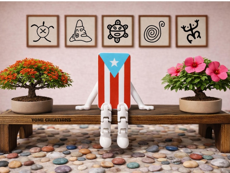 Minifigura articulada de Puerto Rico Buddy, regalo de recuerdo coleccionable. Resistance flag