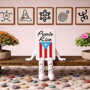 Minifigura articulada de Puerto Rico Buddy, regalo de recuerdo coleccionable. Puerto Rico Domino