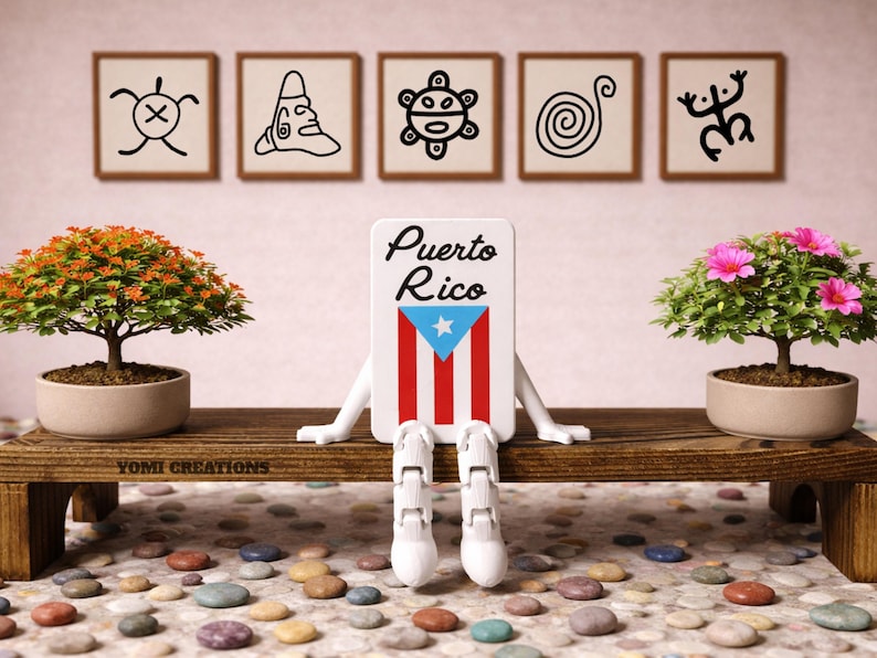 Minifigura articulada de Puerto Rico Buddy, regalo de recuerdo coleccionable. Puerto Rico Domino