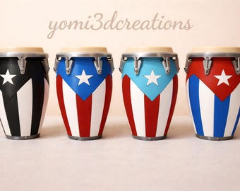 3D Printed Puerto Rican Flag Conga Piggy Bank – Puerto Rico Home Decor