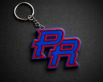 Llavero PR impreso en 3D con resina UV – Llavero puertorriqueño boricua de regalo