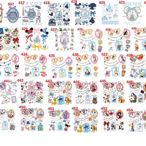 K&ouml;nnte beinhalten: Eine Sammlung farbenfroher Disney-Sticker mit verschiedenen Charakteren, Schl&ouml;ssern und dekorativen Elementen. Enth&auml;lt Texte wie "Disneyland" und "Fantasmici". Die Aufkleber sind in verschiedenen Formen und Gr&ouml;&szlig;en.