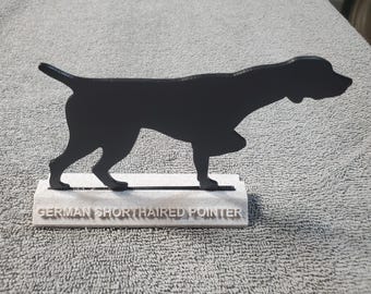 German Shorthaired Pointer Silhouette, German Shorthair desk display, German Shorthair Shelf Display, GSP Gift