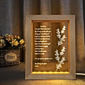 Luz de noche con letras escritas a mano personalizadas - Ideas de regalos para el día de la madre - Regalo para el día de la madre - Regalo para mamá - Regalos de cumpleaños para abuelas, nanas y mamás