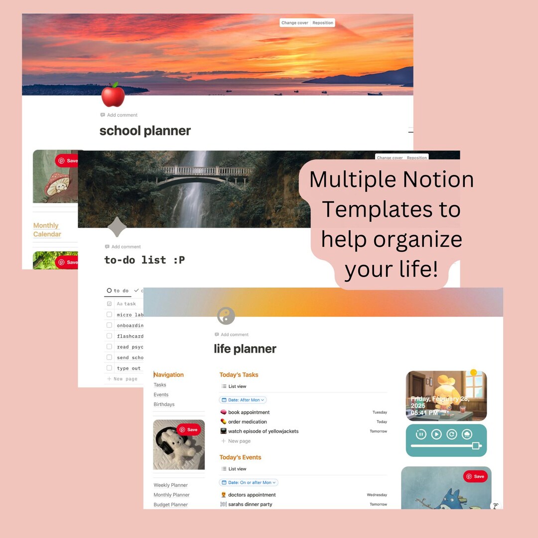 Planner Notion Templates Etsy