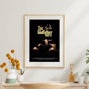 The Godfather Part II Poster - Classic Movie Wall Art - Michael Corleone Print, Mafia Film Decor - Cinematic Masterpiece, Corleone Decor Art