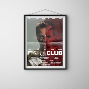 Fight Club Movie Poster, Fight Club Digital Wall Art, Classic Film Print, Brad Pitt Decor, Grunge Aesthetic, High-Resolution Download