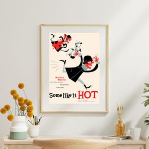Some Like It Hot Wall Art - Classic Movie Poster - Marilyn Monroe Print - Vintage Cinema Decor - Hollywood Retro Aesthetic, Some Like It Hot