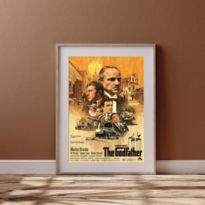 The Godfather Movie Poster - Classic Film Wall Art - Mafia Digital Print - Vintage Movie Decor, Marlon Brando Art Print, The Godfather Decor