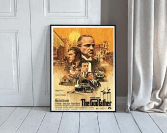 The Godfather Movie Poster | Marlon Brando Classic Wall Art | Vintage Mafia Print | Physically or Digital Download | Cinema Home Decor