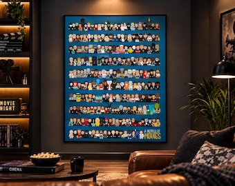 Movie Lover Poster, Cinema Wall Art, Film Buff Decor, Movie Room Poster, Film Lover Gift