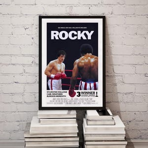 Rocky Movie Poster, Rocky Balboa Wall Art, Boxing Wall Art, Motivational Print, Sylvester Stallone, Vintage Film Decor, Gym & Sports Artwork