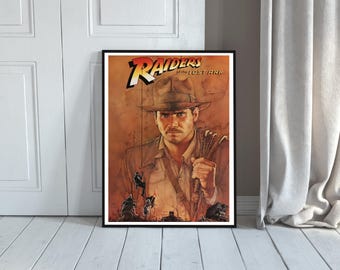 Raiders of the Lost Ark Poster - Indiana Jones Wall Art - Classic Adventure Movie Print - Retro Cinema Decor - Film Buff Gift, Raiders Decor