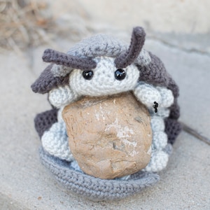 Pill Bug Plush Roly Poly Stuffed Crochet Animal Greyscale Gray Poseable Made to Order image 3