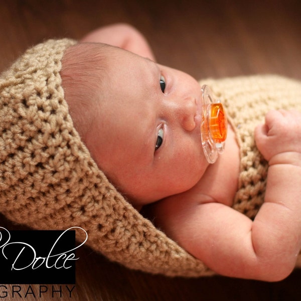 Cream Hooded Cocoon - Newborn Baby Cocoon - Photography Prop