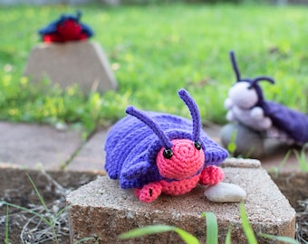 Custom Color Pill Bug Plush - READ DESCRIPTION - Roly Poly - Stuffed Crochet Animal - You Choose Colors - Poseable - Made to Order