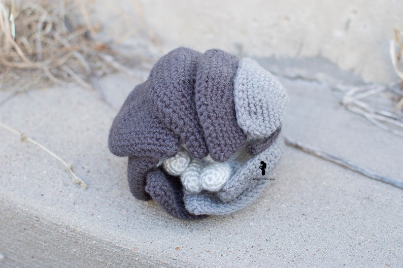 Pill Bug Plush Roly Poly Stuffed Crochet Animal Greyscale Gray Poseable Made to Order image 6