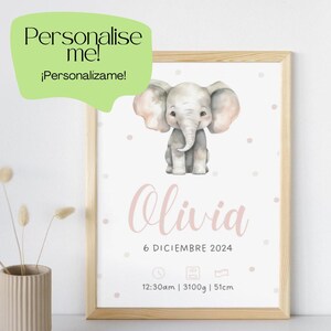 Impresión personalizada nuevo bebé / Regalo detalles de nacimiento / Impresión de recuerdo / Regalo nuevo bebé / Baby / Regalo recién nacido