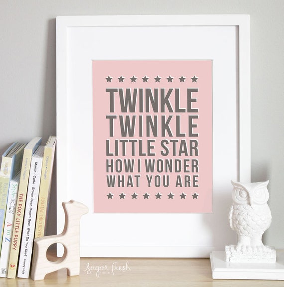 Twinkle Twinkle Little Star CUSTOM COLOR 8x10 Nursery Art Etsy
