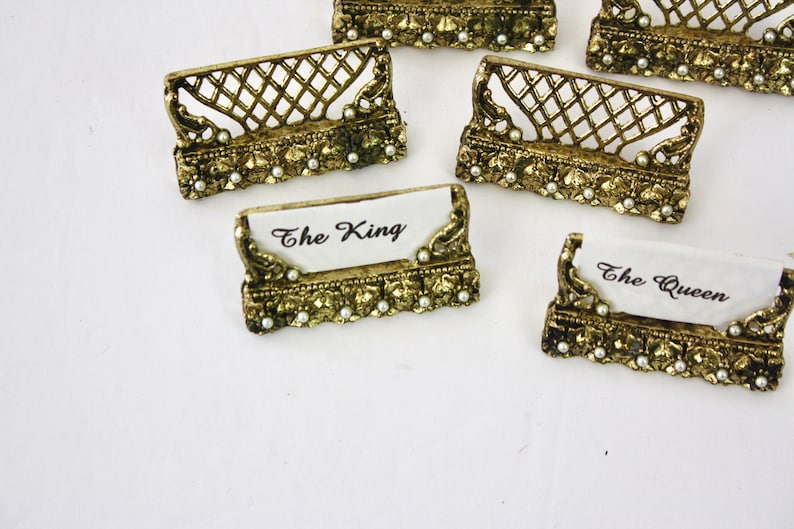 60s Gold Metal Place Card Holders NOS Original Box Set of 6 Etsy
