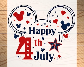 Disney 4th Of July DTF Transfer, Mickey & Minnie Patriotic Heat Transfer, Independence Day Heat Press, Fourth Of July Trip Design Full Color