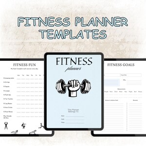 Fitness Planner Bundle | Workout & Meal Planner Printable | Health Wellness Tracker | Goal Setting PDF | Digital Fitness Organizer