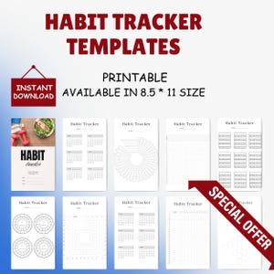Daily Habit Tracker Printable: Productivity Planner, Goal Setting (PDF Download)