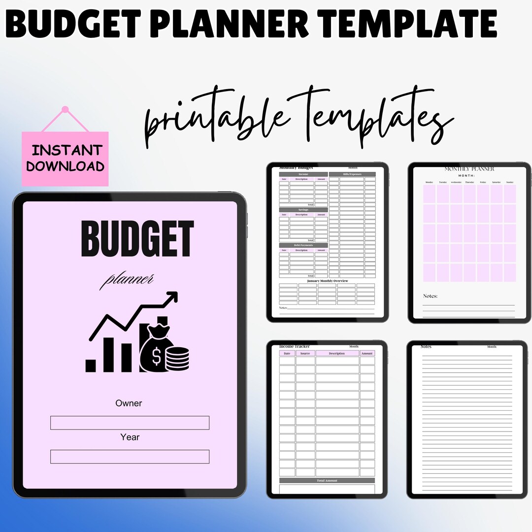 Editable Budget Planner Template: Monthly Finance Tracker, Canva ...