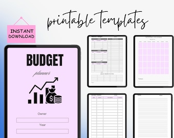 Editable Budget Planner Template: Monthly Finance Tracker, Canva Expense Log (Digital Download)