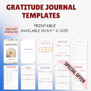 Daily Gratitude Journal: Positive Affirmations, Wellness Tracker (Printable PDF)