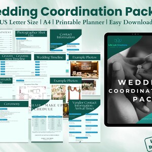 Wedding Coordination Packet Template | Ceremony Planner | braids made timeline, grooms timeline | wedding timeline | Canva Editable Template