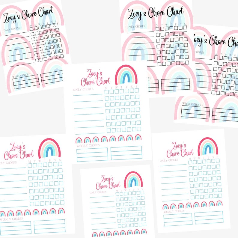Editable Kids Chore Chart Bundle | Daily, Weekly Routines (canva ...