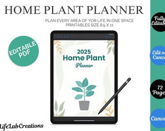 Printable Houseplant Care Planner: Indoor Garden Organizer (Editable PDF Download)