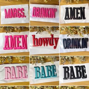 3D Puff Embroidery Word Patches *I do not make or do customs.*