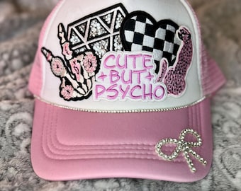 Cute But Psycho Trucker Hat – Sparkly, Sassy, and Totally Unique